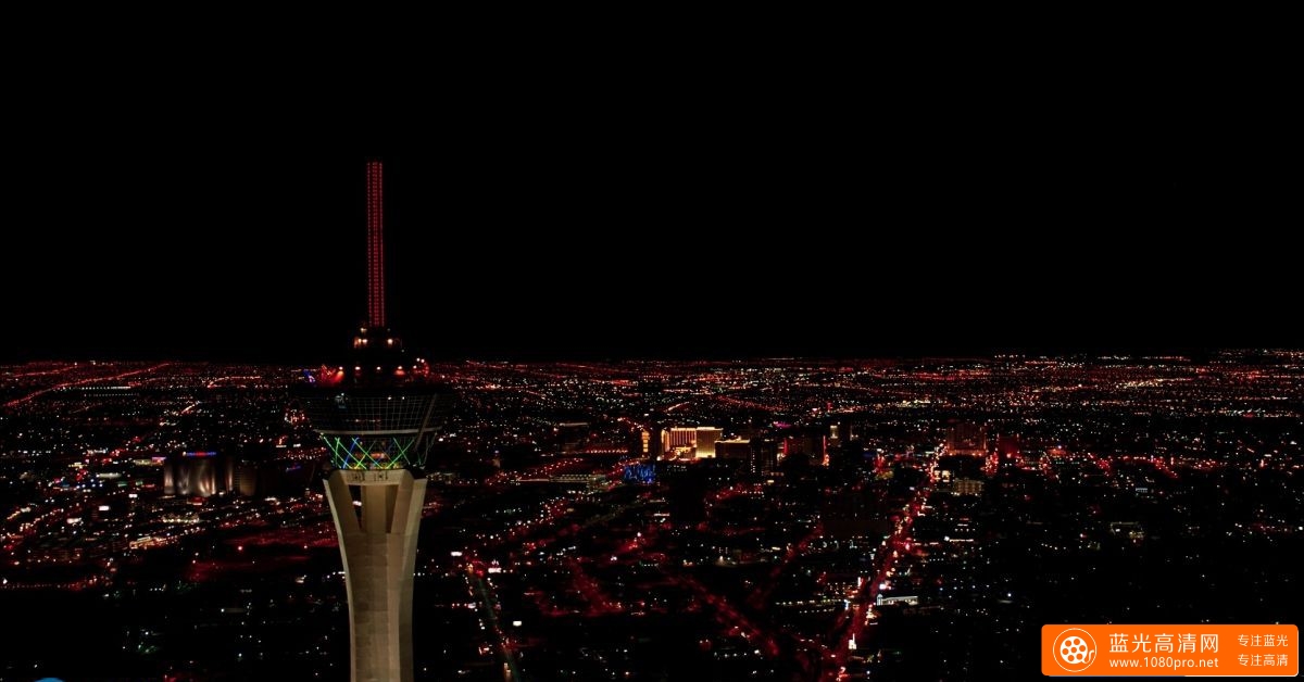 索尼A9F 4K电视 拉斯维加斯航拍夜景 HDR演示片