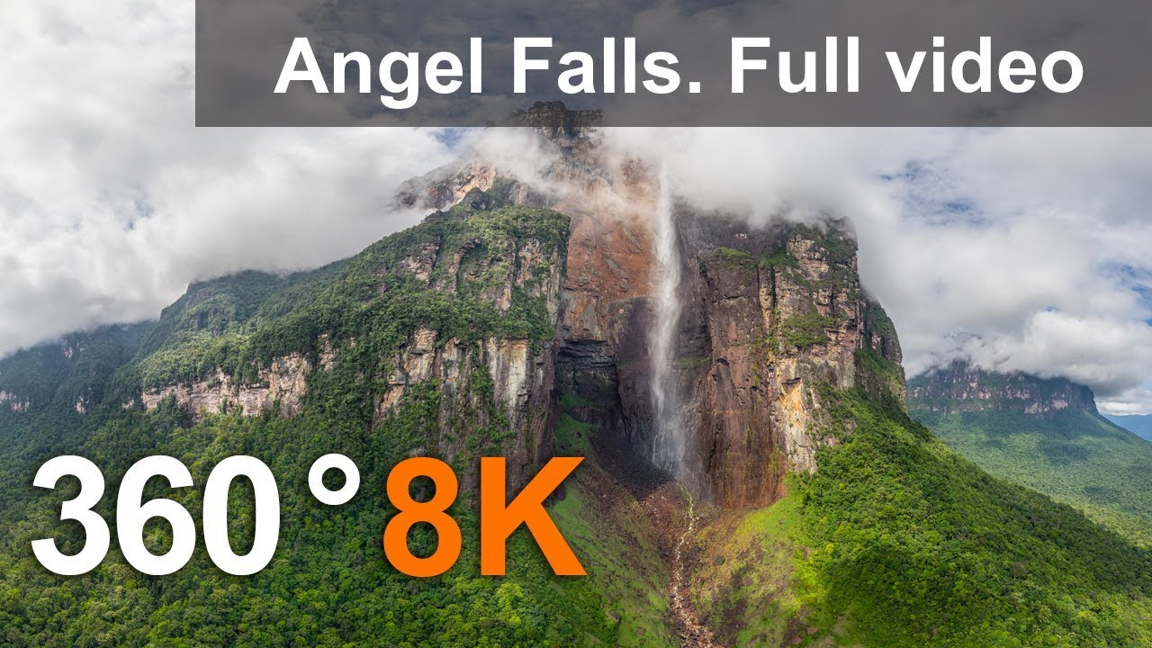 360°, 天使瀑布，委内瑞拉 Angel Falls, Venezuela. Aerial 8K video 906MB