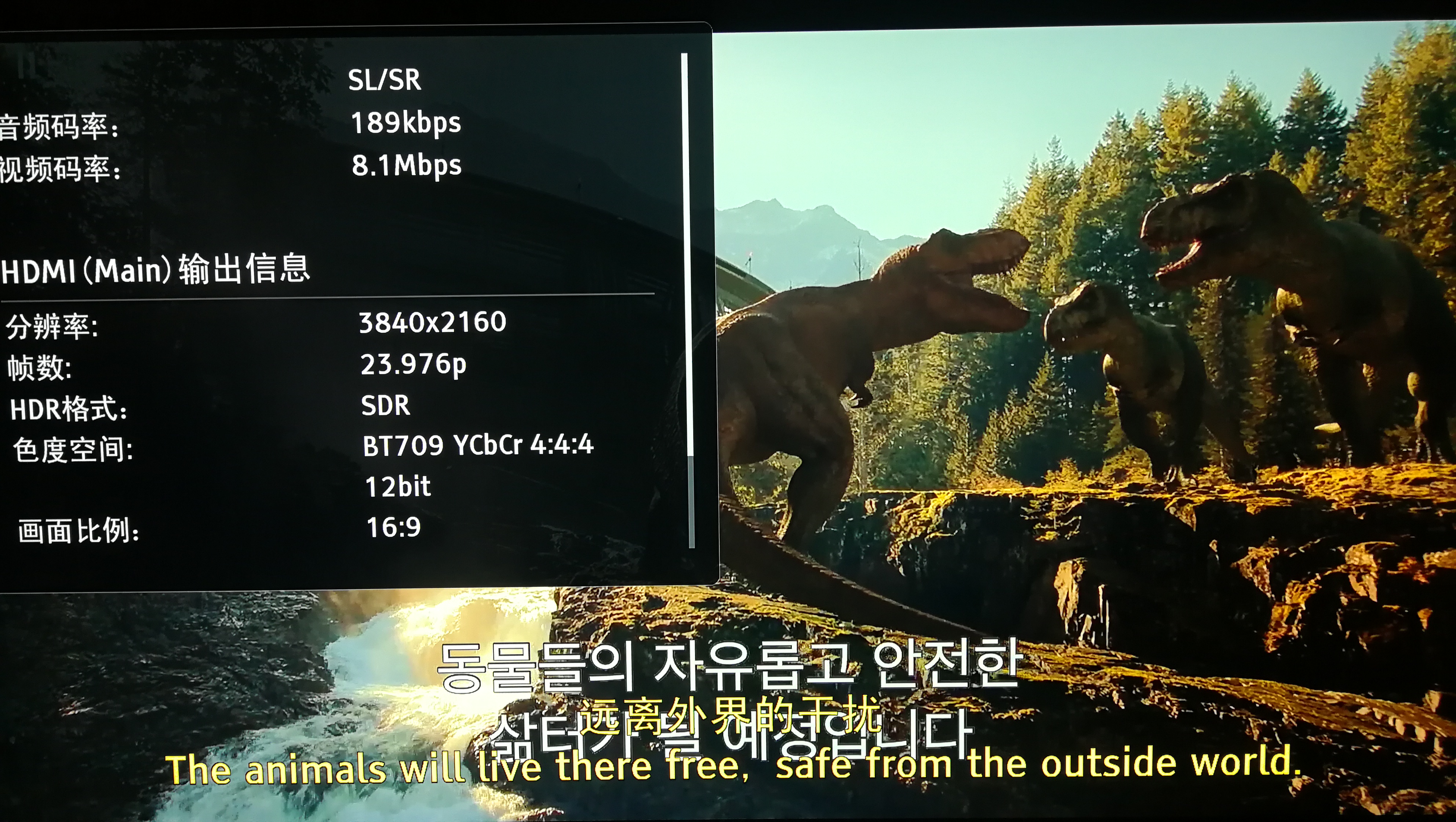 侏罗纪世界3                 虽然韩版字幕去不掉。但是画面跟音频做的都很好。。。。 ...